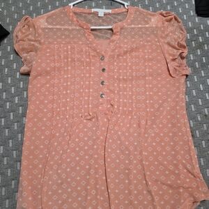 Peach Patterned Women Top